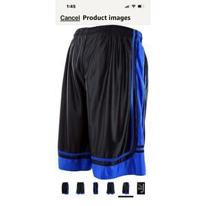choice apparel basketball shorts XXL black with Blue stripes zipper pockets